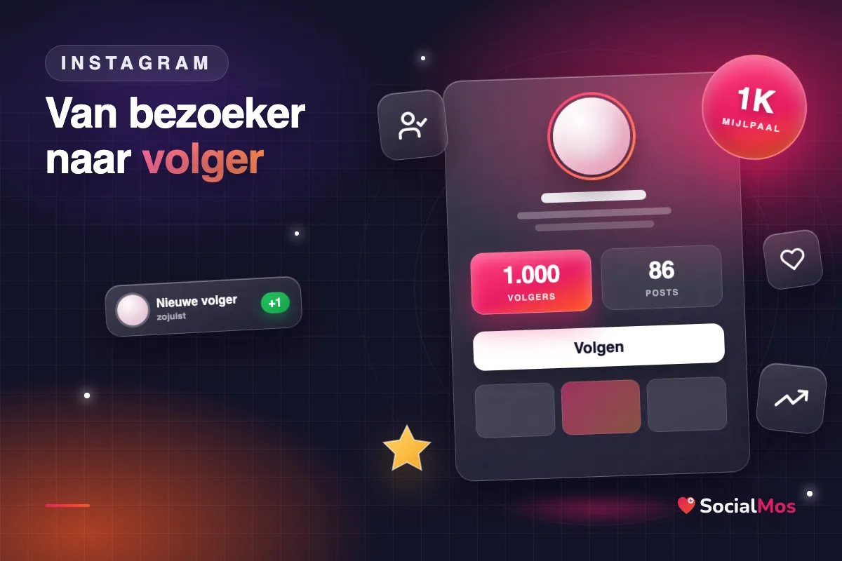 Instagram-profiel met 1.000 volgers als mijlpaal, van bezoeker naar volger