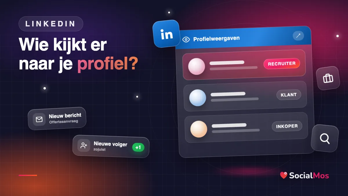 Lijst met profielbezoekers op LinkedIn: een recruiter, een klant en een inkoper bekijken je profiel